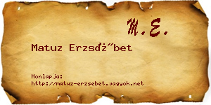 Matuz Erzsébet névjegykártya