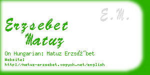 erzsebet matuz business card